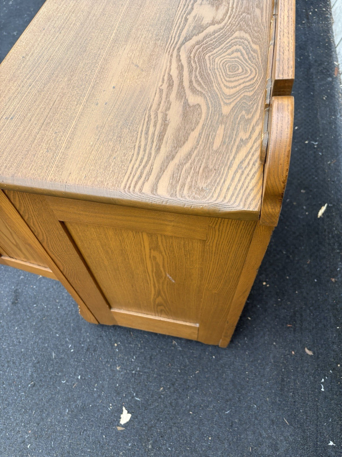 66730 Antique Victorian Oak Washstand Dresser Chest with Carved Backsplash