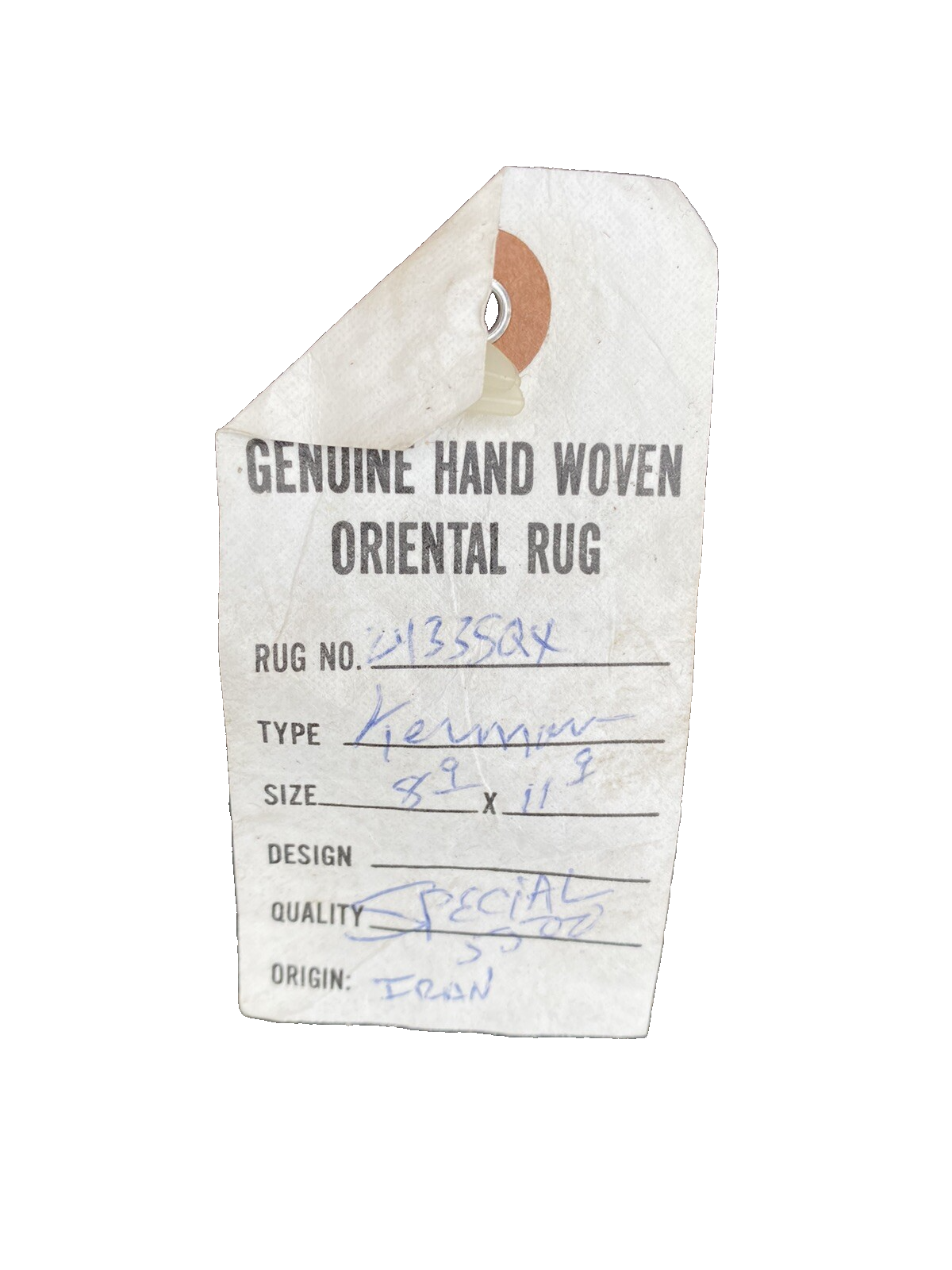 RUG 23:   Hand Woven   Oriental Carpet Rug Kirman   Size  8' 9" x 12 '