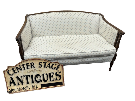 66809   Hepplewhite  SAM MOORE Mahogany Loveseat Sofa Couch Chair