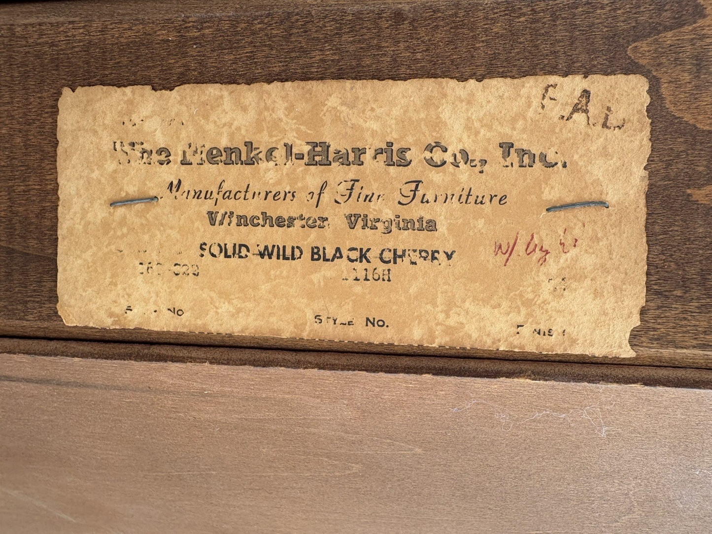 66652   Solid Cherry Henkel Harris Virginia Galleries Corner China Cabinet Curio