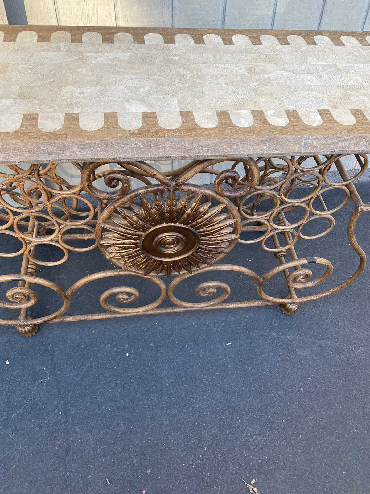 65973 Quality Wrought Iron Wine Rack Sideboard Server