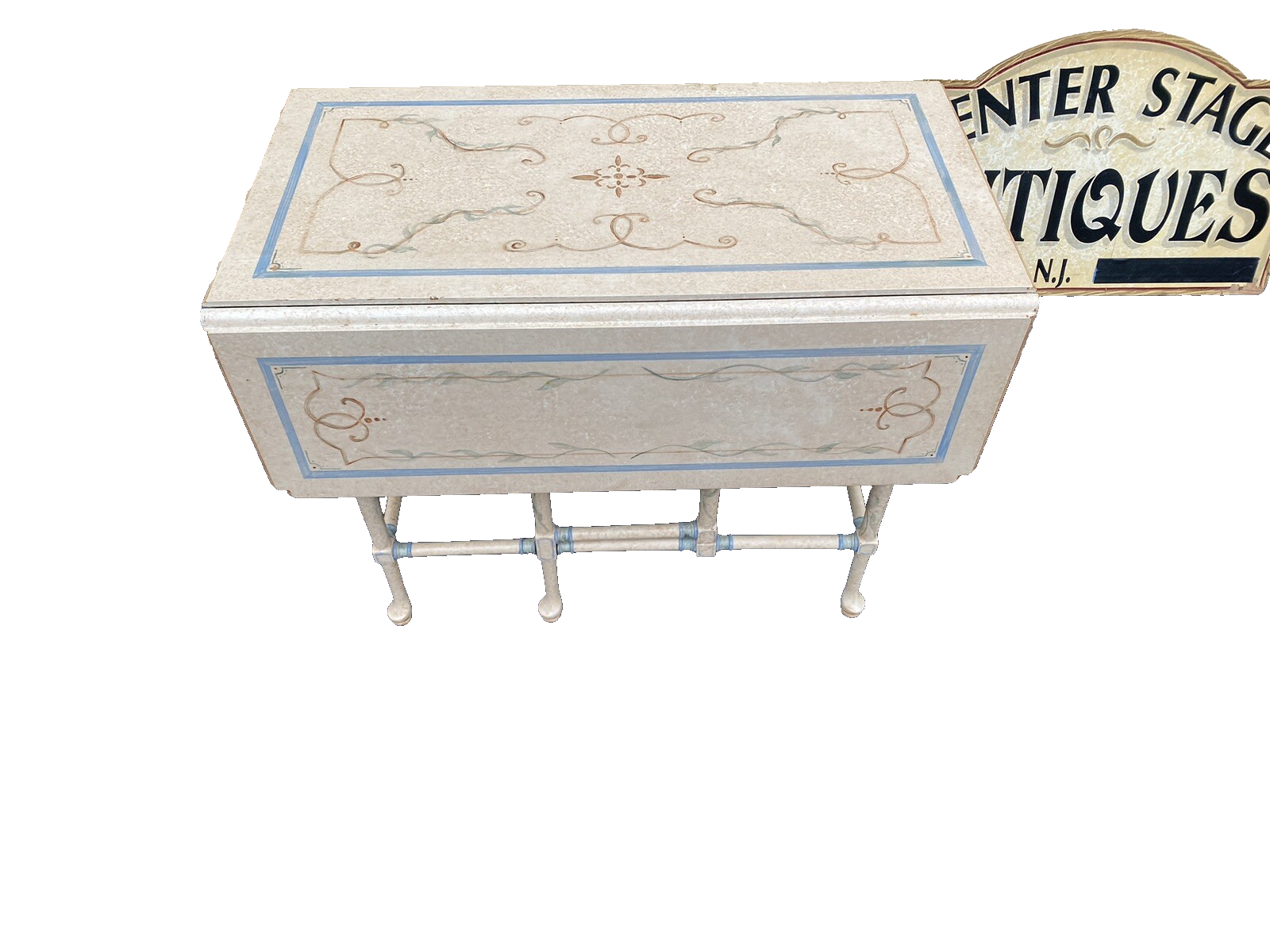 66040 Hand Painted Drop Leaf  Coffee /  End Table Stand