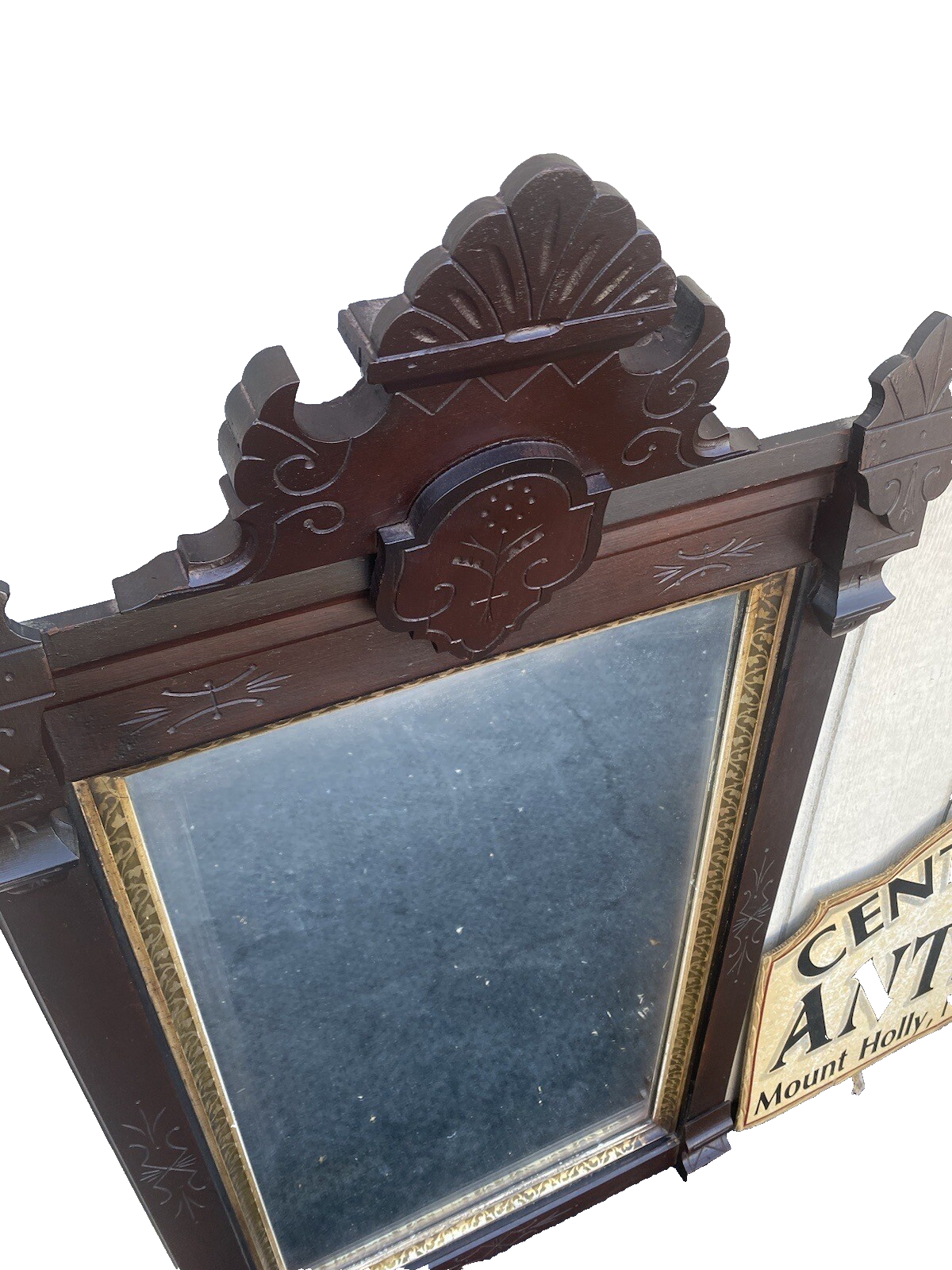 64725 Antique Victorian Walnut Mirror
