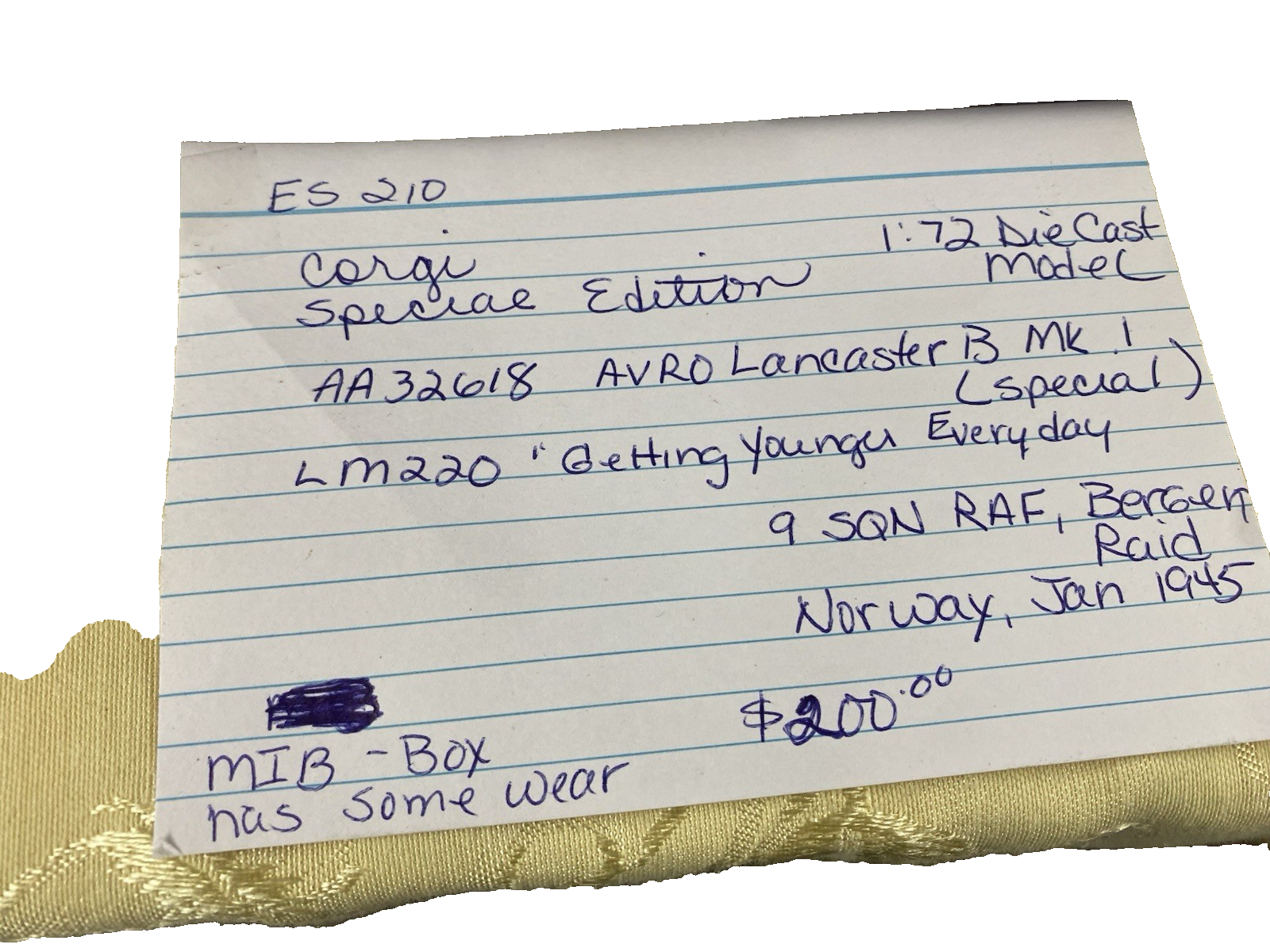 ES 210:   Diecast Airplane Plane AA32618