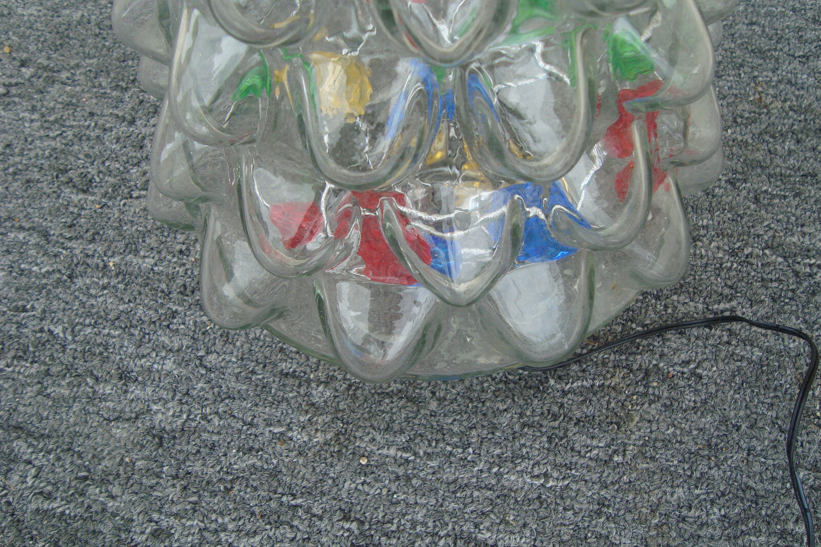 BP  WW:     POTTERY BARN Glass Christmas Tree w/ Lights and Original Box