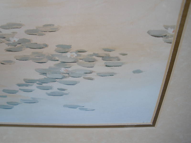 COL YW: LARGE VINTAGE GARDEN PRINT IN GOLD FRAME