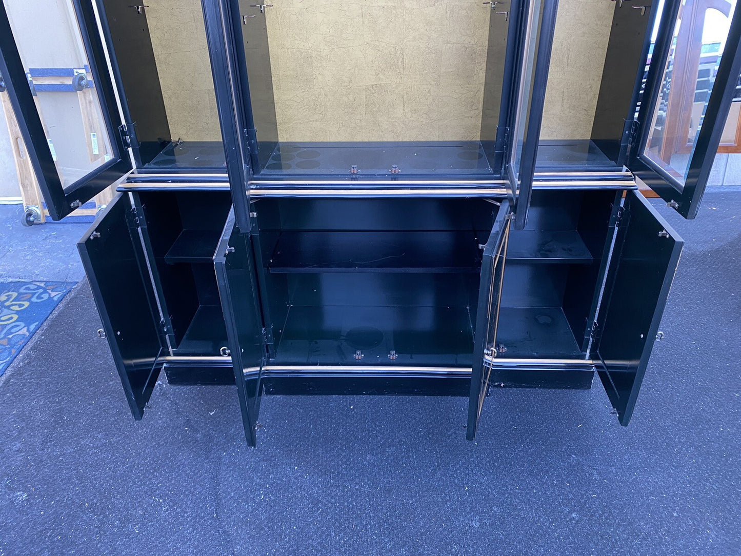 66268  ETHAN ALLEN Oriental Breakfront Curio Cabinet