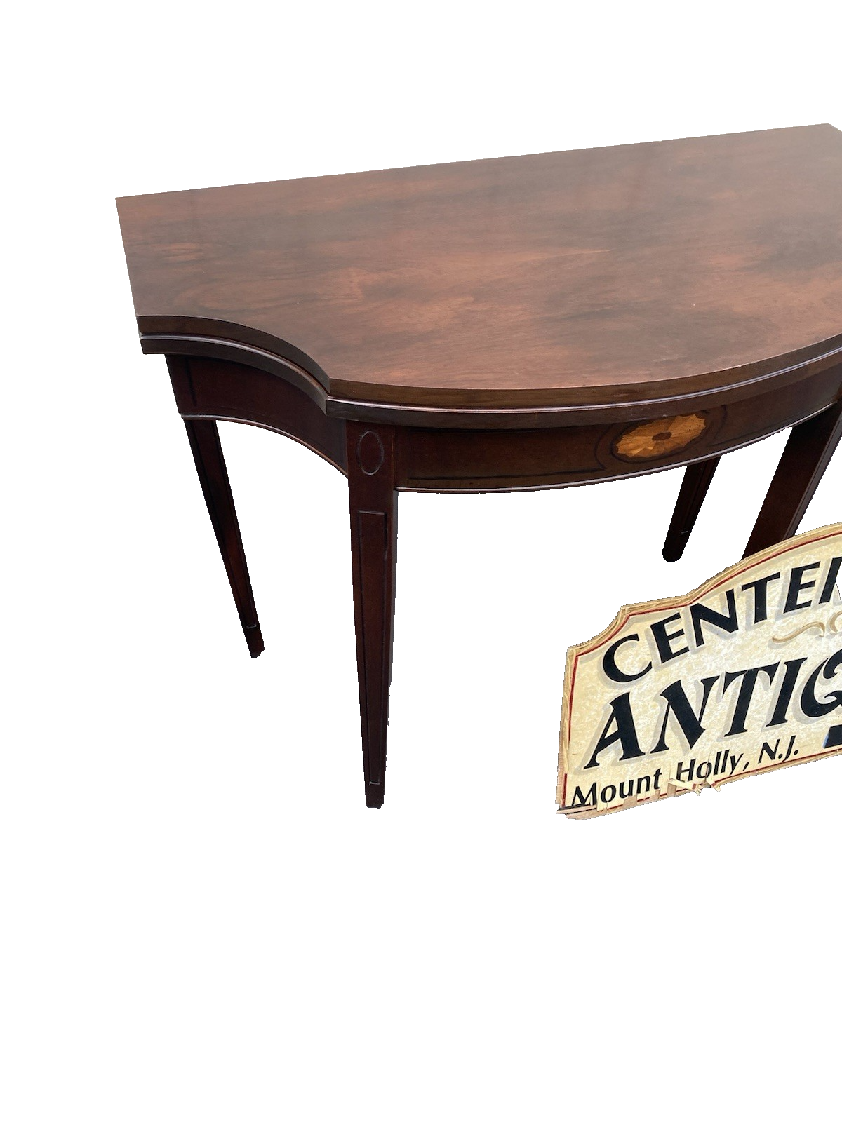 66483   Inlaid Mahogany Flip Top Game Table Stand