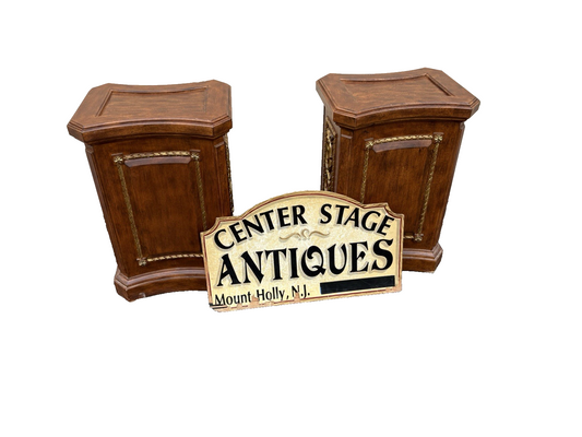 66824  Pair SOLID WOOD Decorator Plant Pedastal Stand s