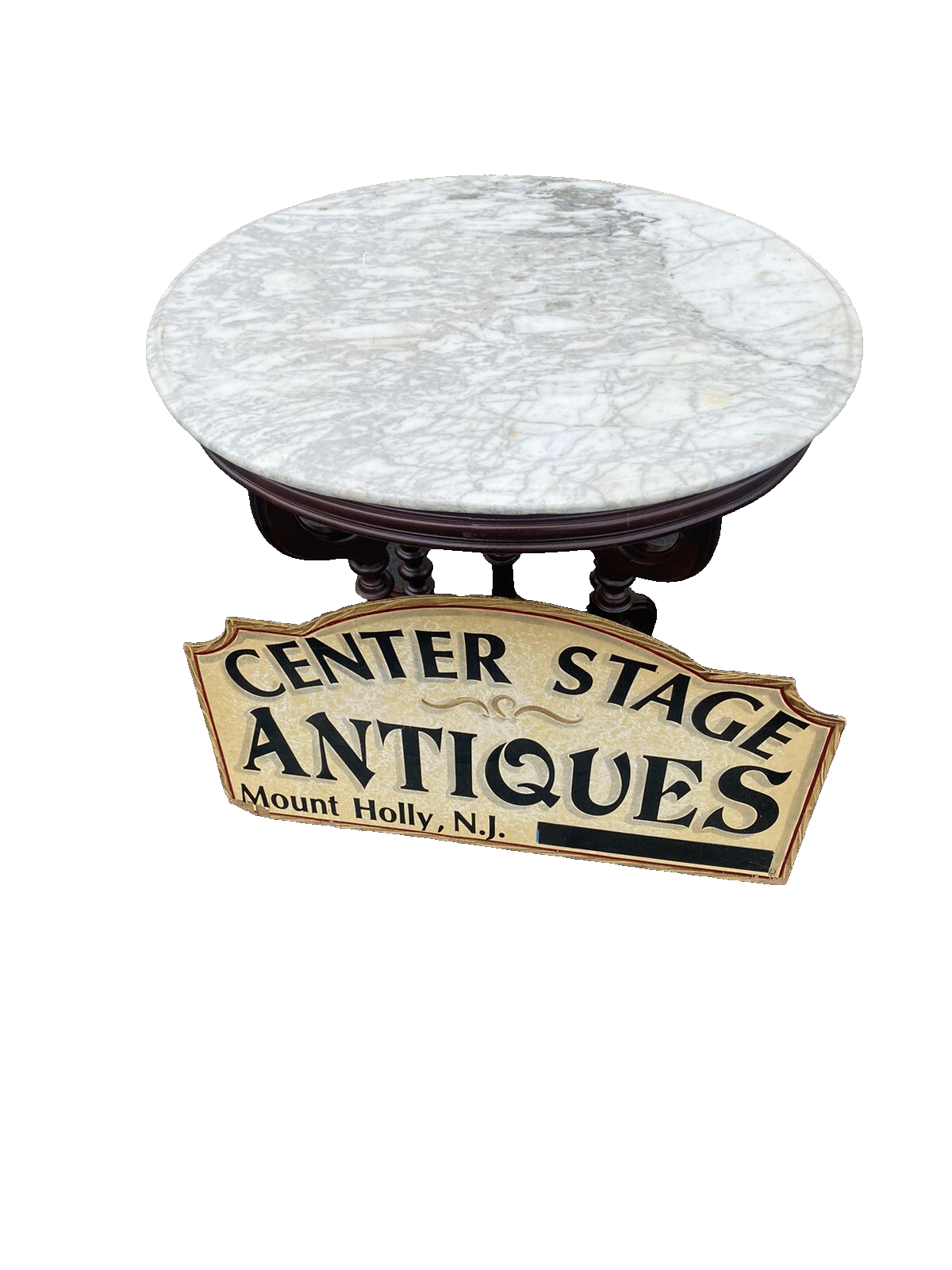 65475 Antique Victorian Marble Top Lamp Table Stand