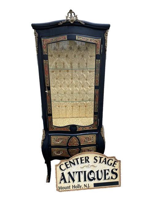 65346   Louis XV Glass Decorator Curio China Cabinet