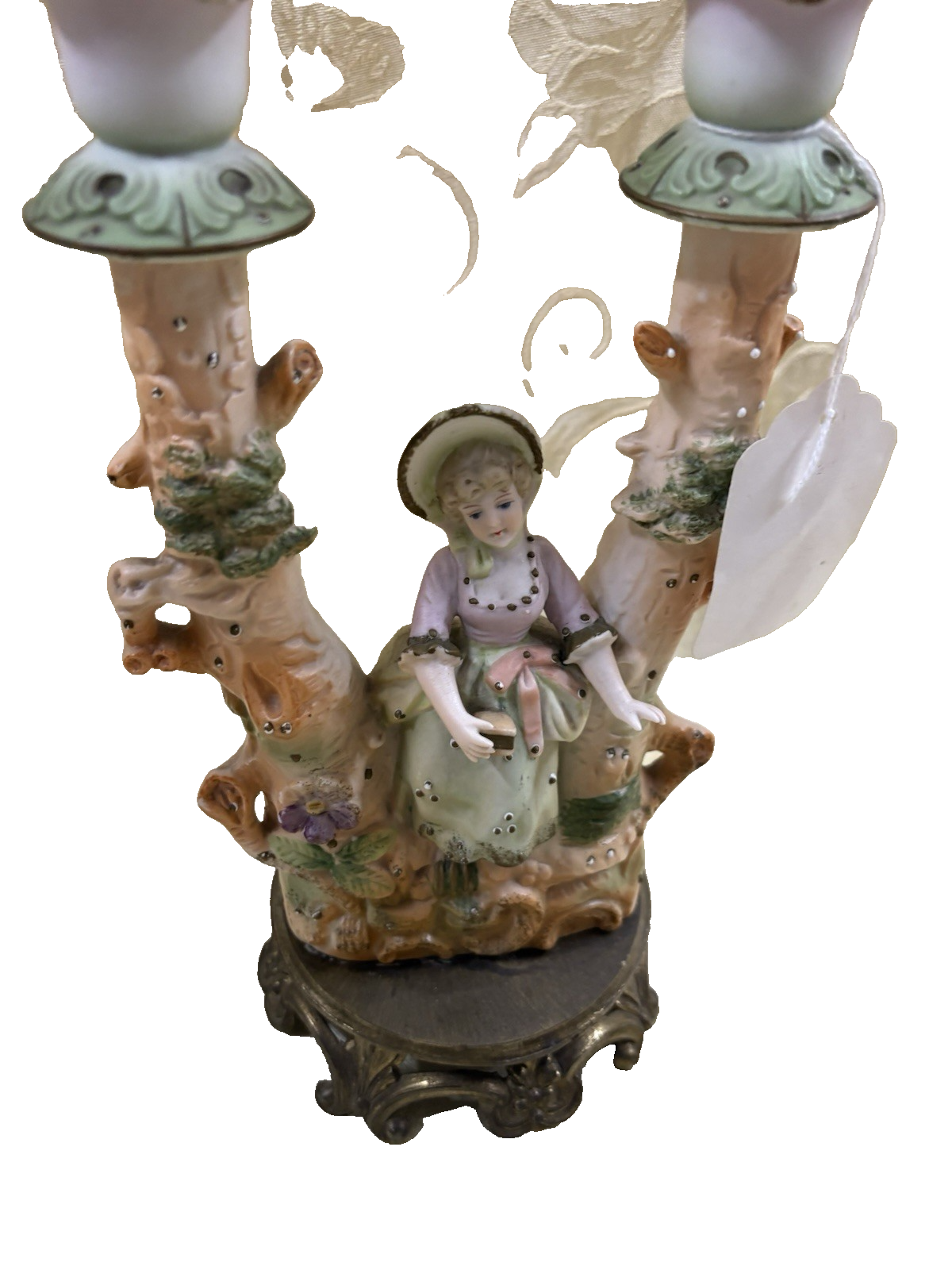 COL 01:       Pair Bisque Candelabra Figures
