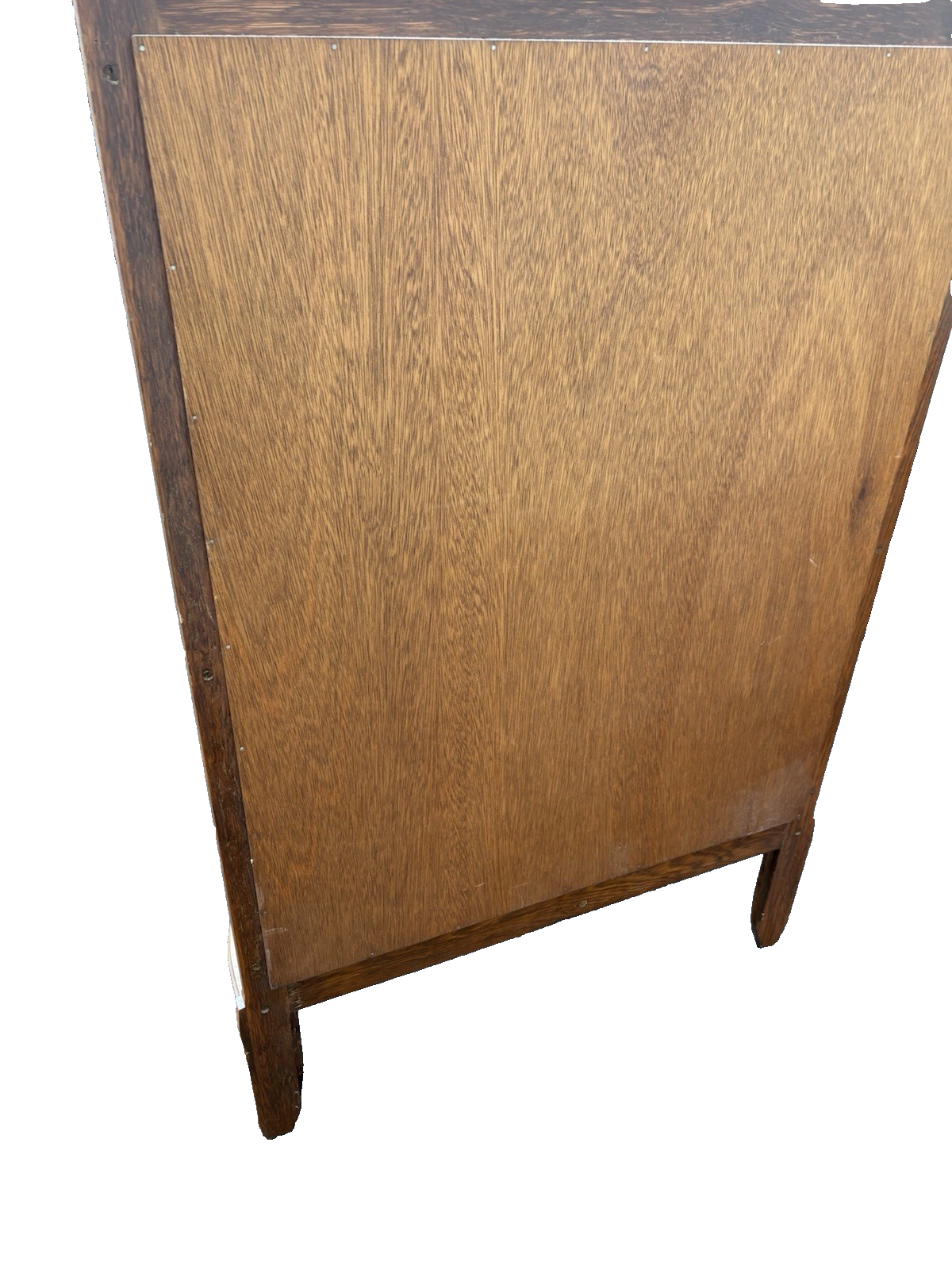 66846 Antique Victorian Oak Bow Glass Curio China Cabinet