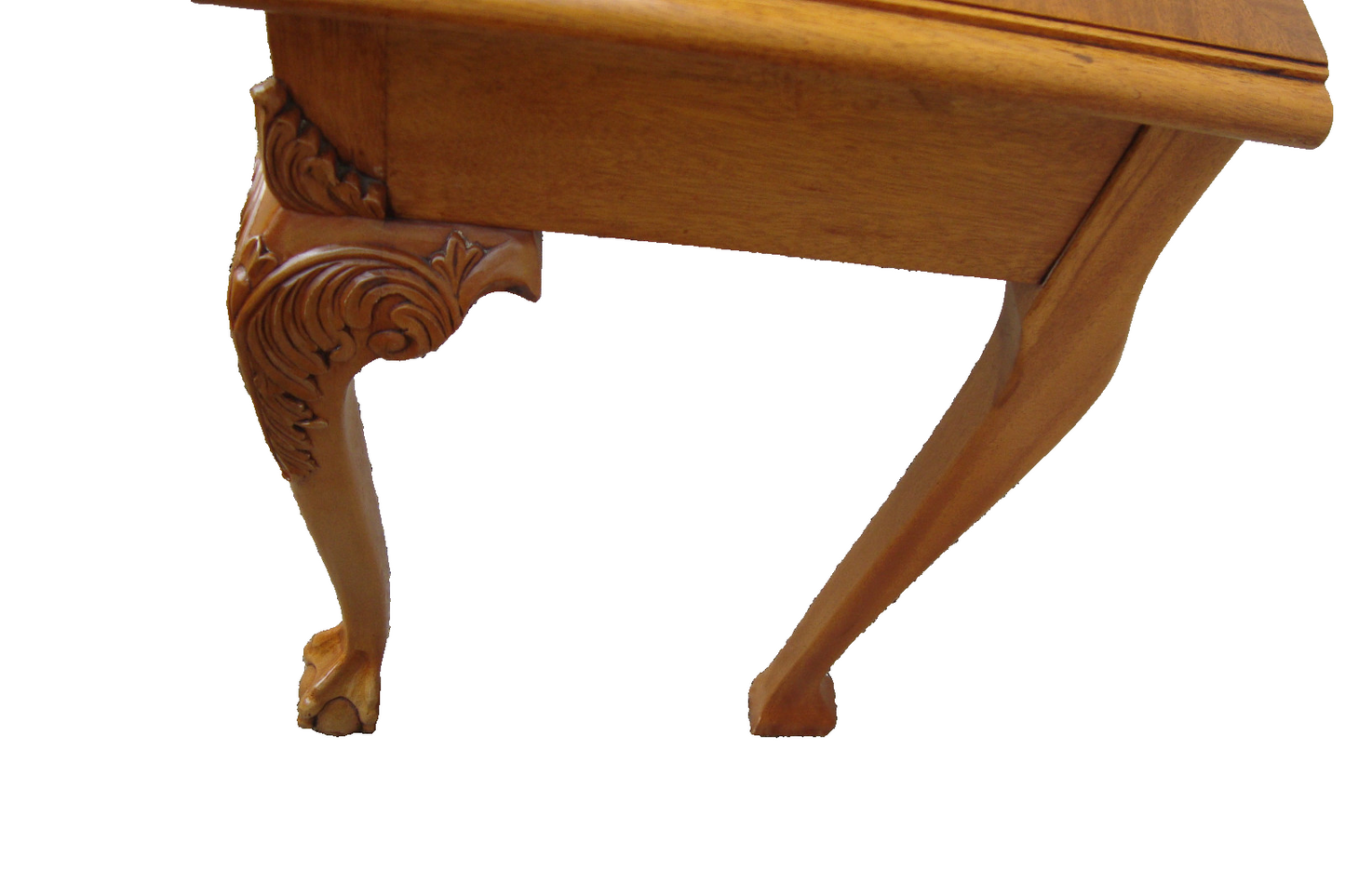 59422 Banded and Burled Mahogany Claw Foot Library Sofa Hall Table Stand