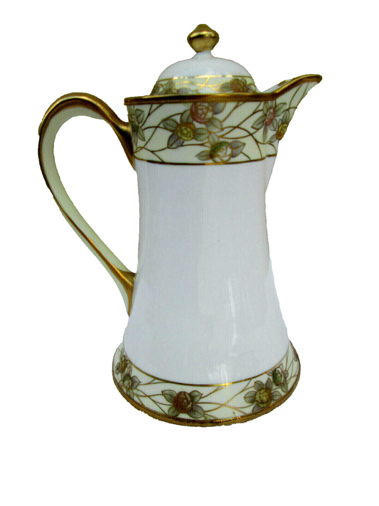 COL 02  MW: Hand Painted NIPPON Teapot TEA Pitcher with Lid