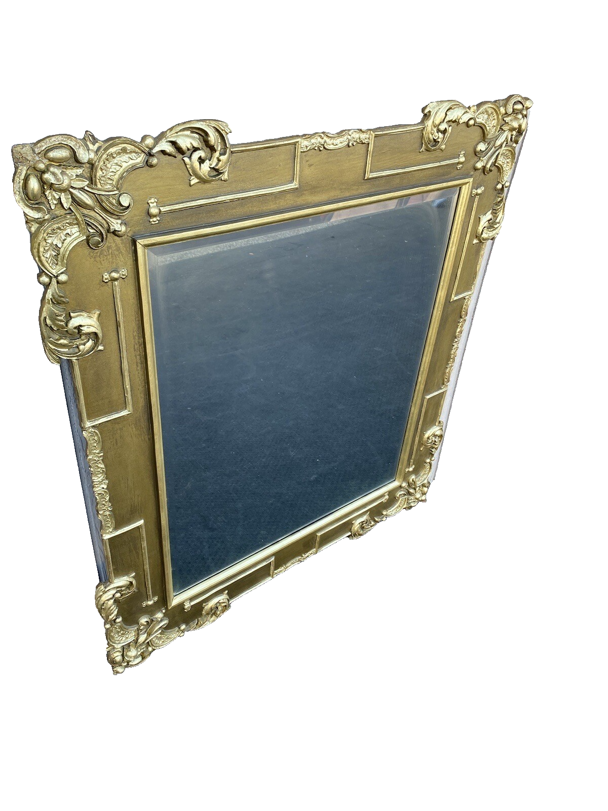 64893  Fancy Wood and Gesso Gold  Accent Mirror