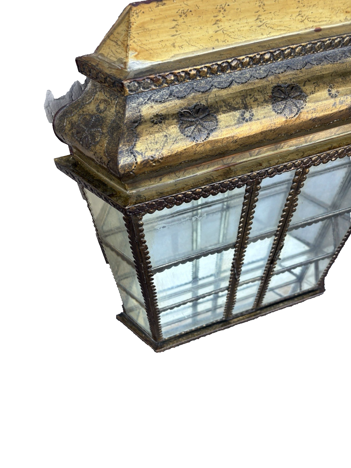 66958 METAL CLAD Whatnot Curio Wall Shelf w/ 2 Doors