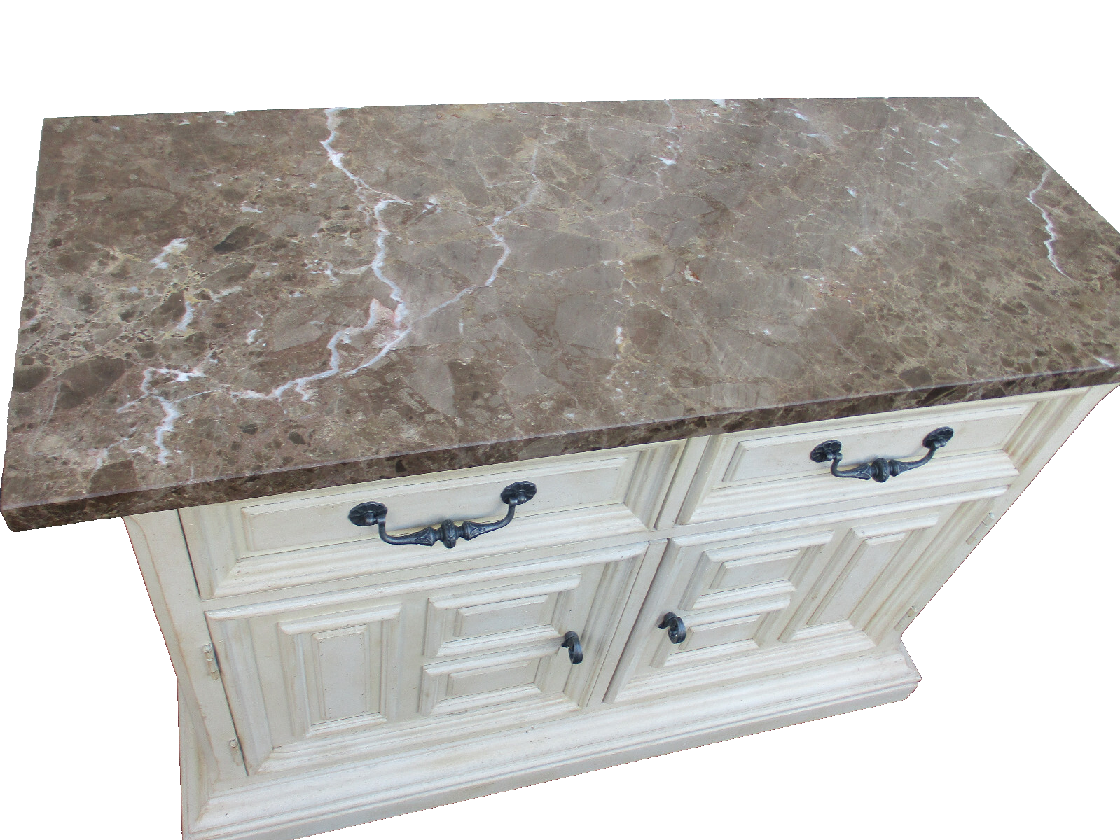 63877  PAIR Marble Top  DREXEL HERITAGE  Server Bachelor  Chest Nightstand s