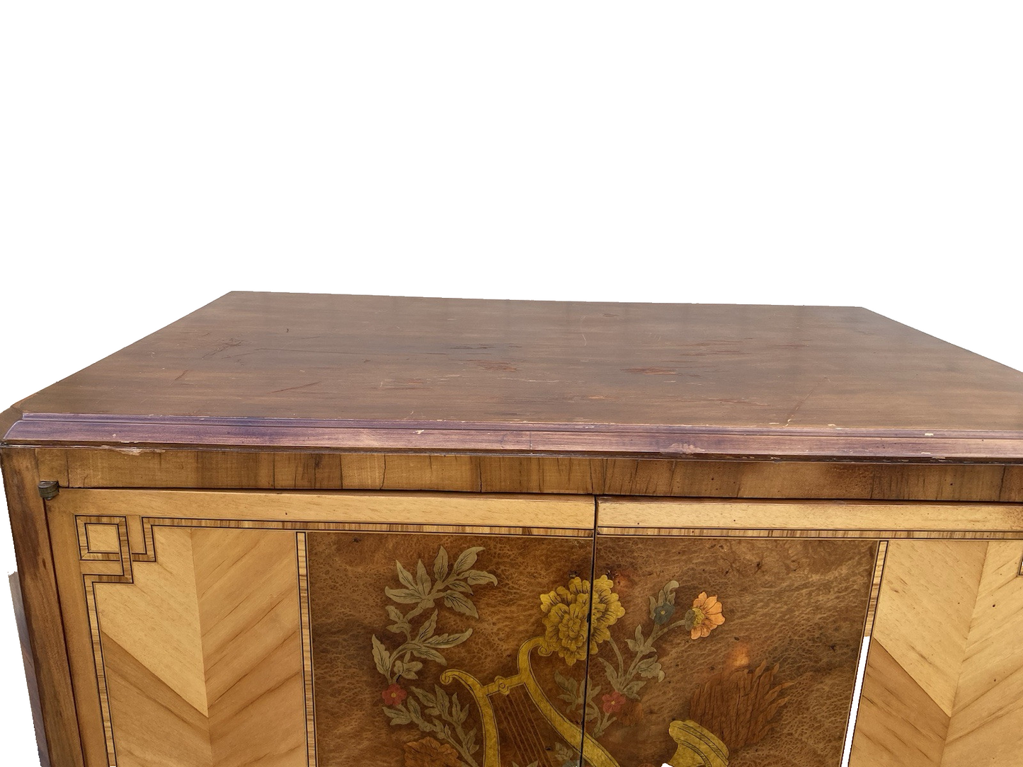 66380 Inlaid 2 door Storage Cabinet Liquor Cabinet  Chest