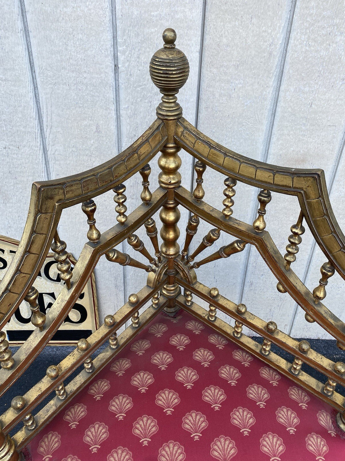 66148 Antique Victorian Stick and Ball Corner Chair