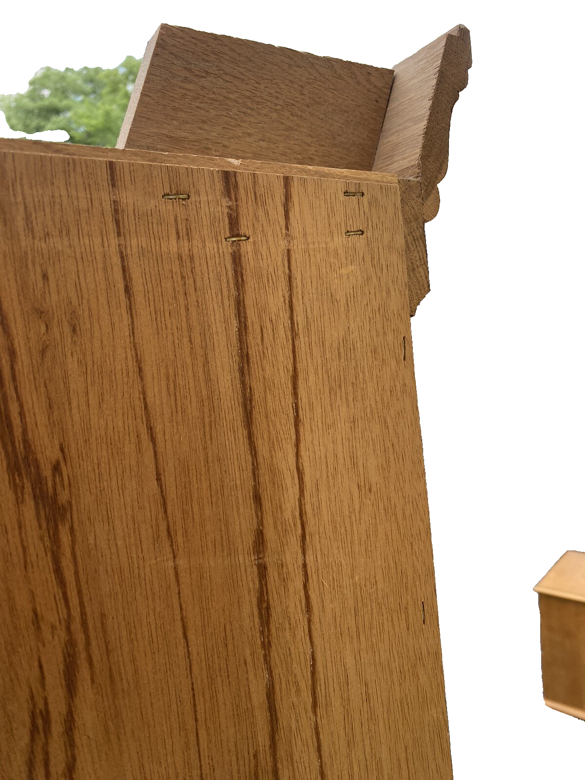 65590     PAIR   of    Matching    Oak Curio China Cabinets