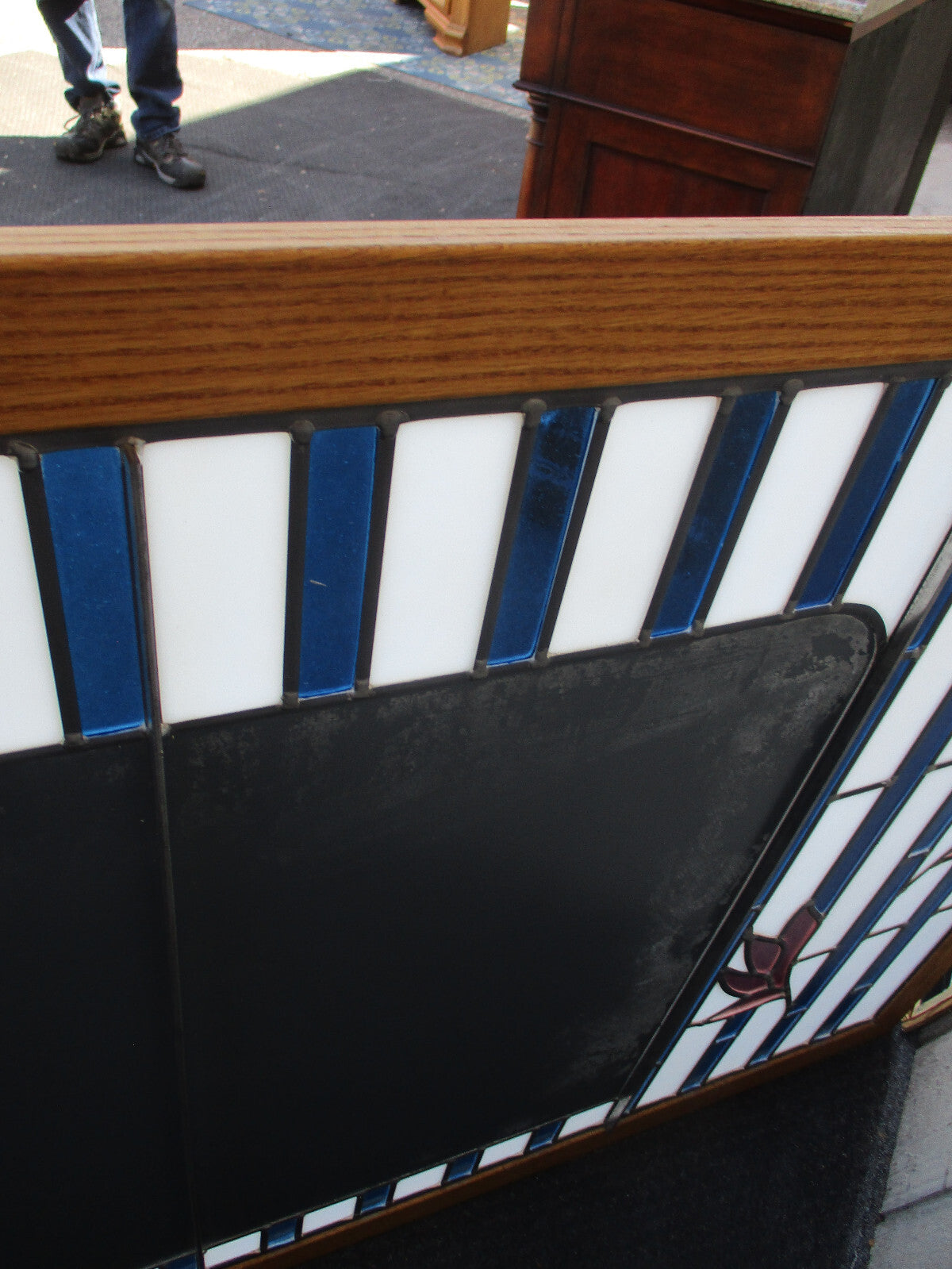 64355 Large Stain Glass Window with Mirror