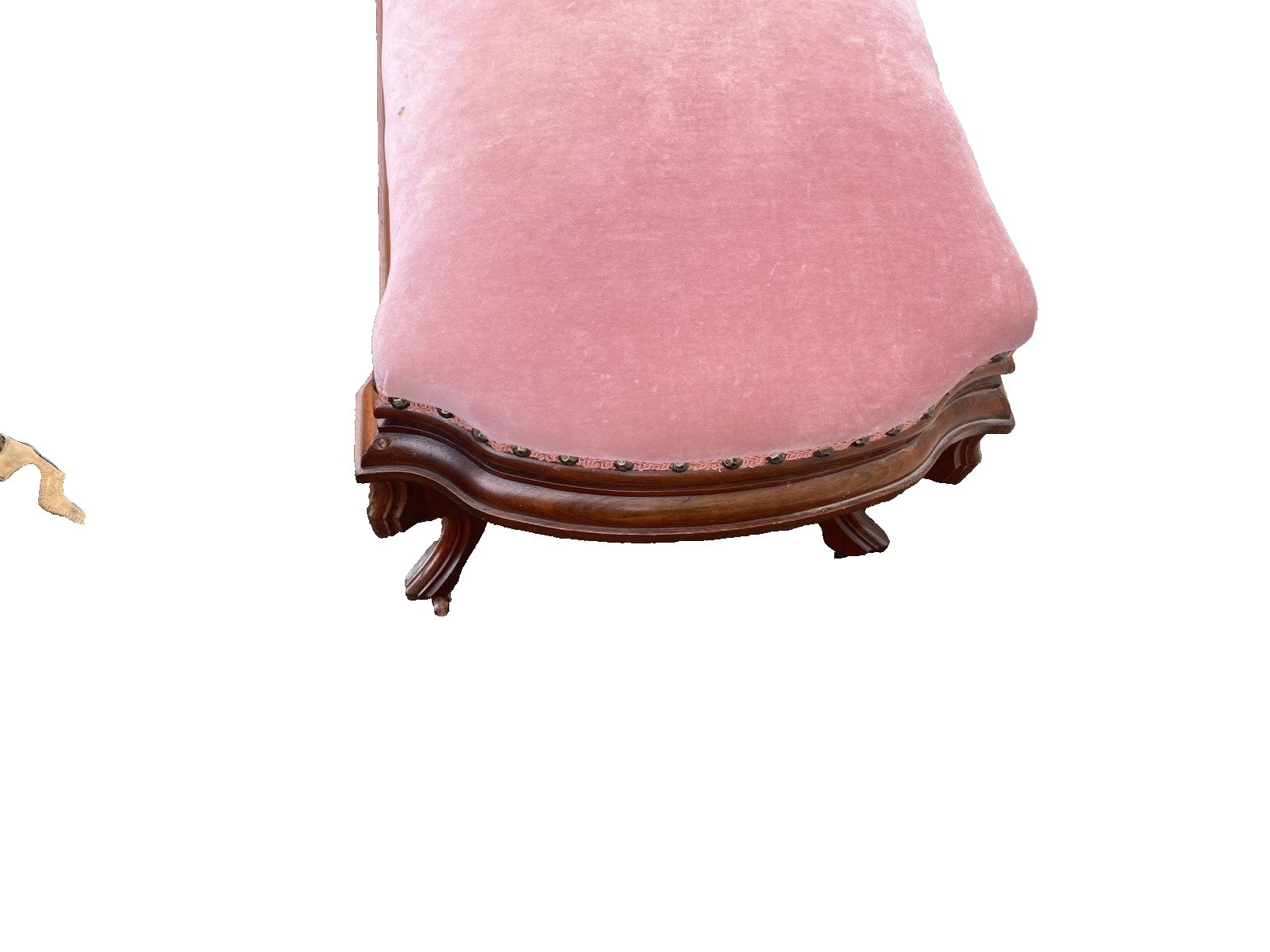 00001 Antique Victorian Walnut Footstool Ottoman Stool