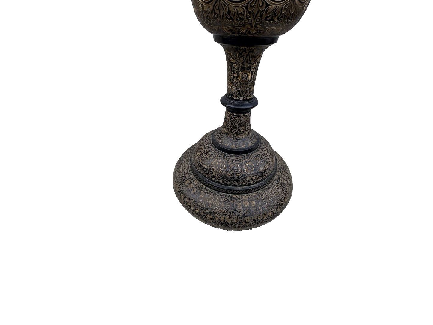 67043 Large Oriental Decorator Metal Lamp with Fancy  Custom made Shade