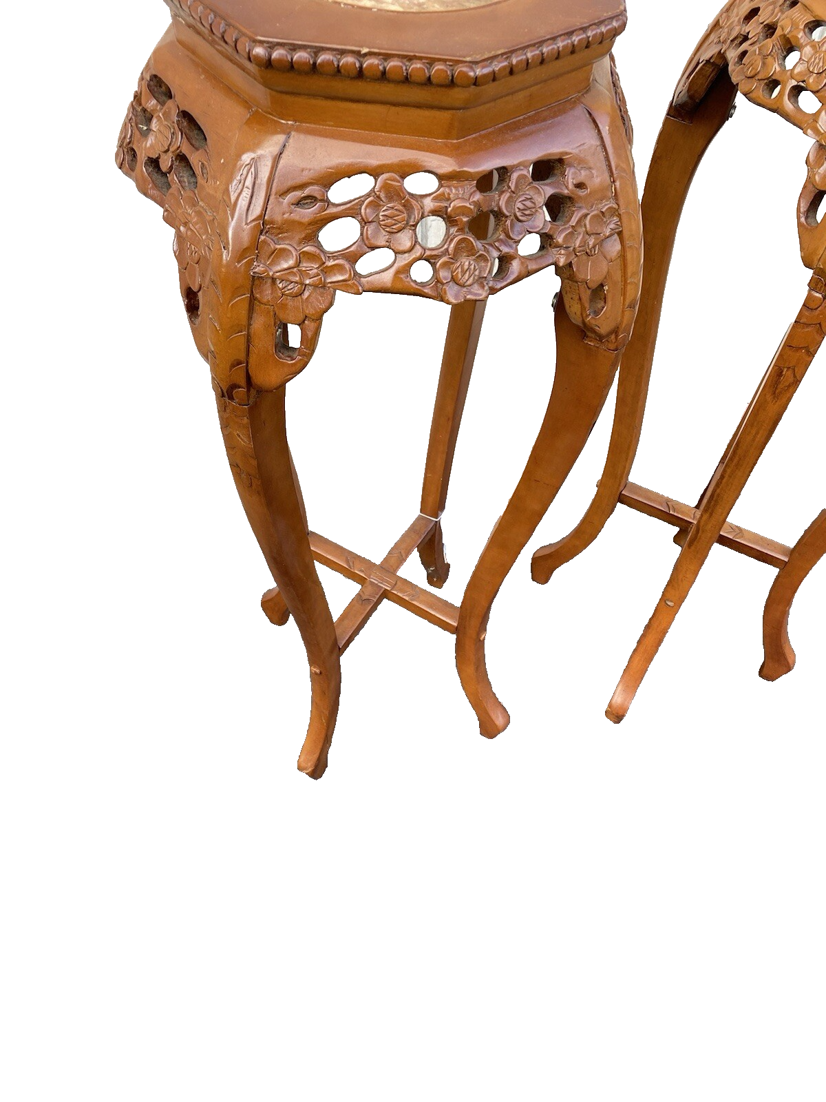 65413 PAIR Oriental Plant Pedastal Stand s Table s