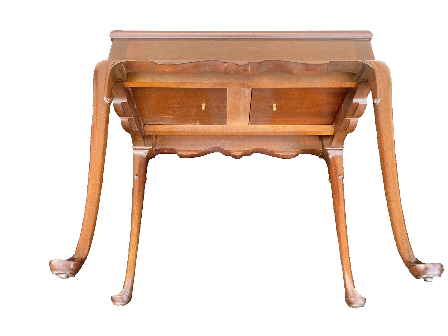 65073 Solid Mahogany Tea Table with Pull Outs