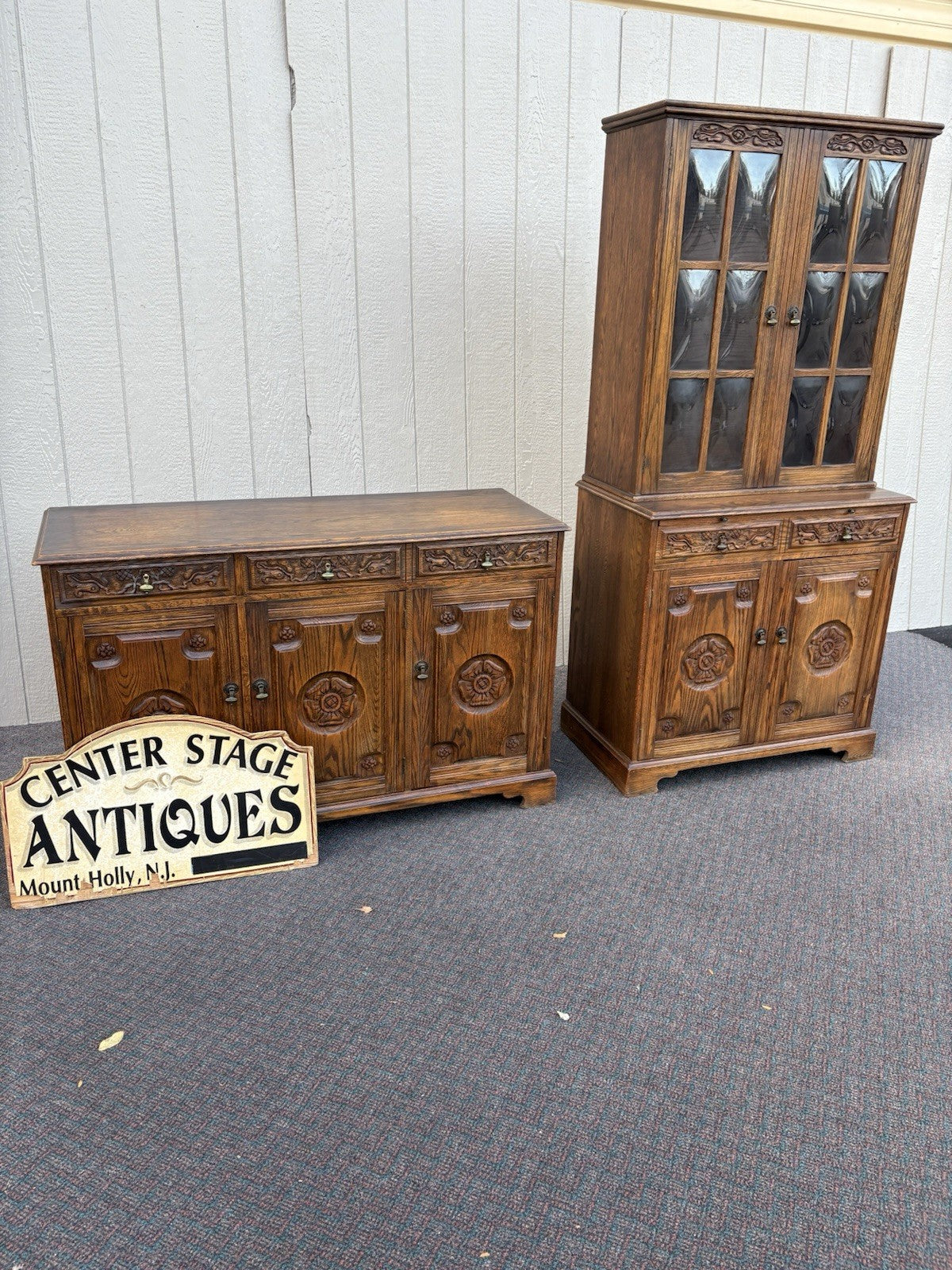 67134 FEUDAL Oak Sideboard Server Cabinet