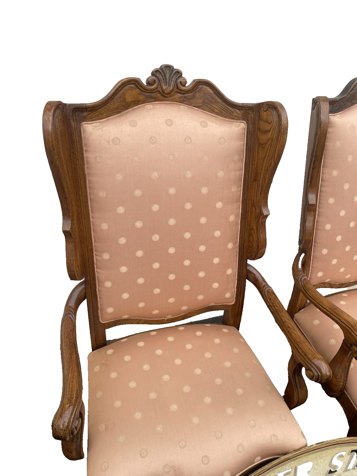 66413 Pair Oak Louis XV  Bergere Armchair Chair s