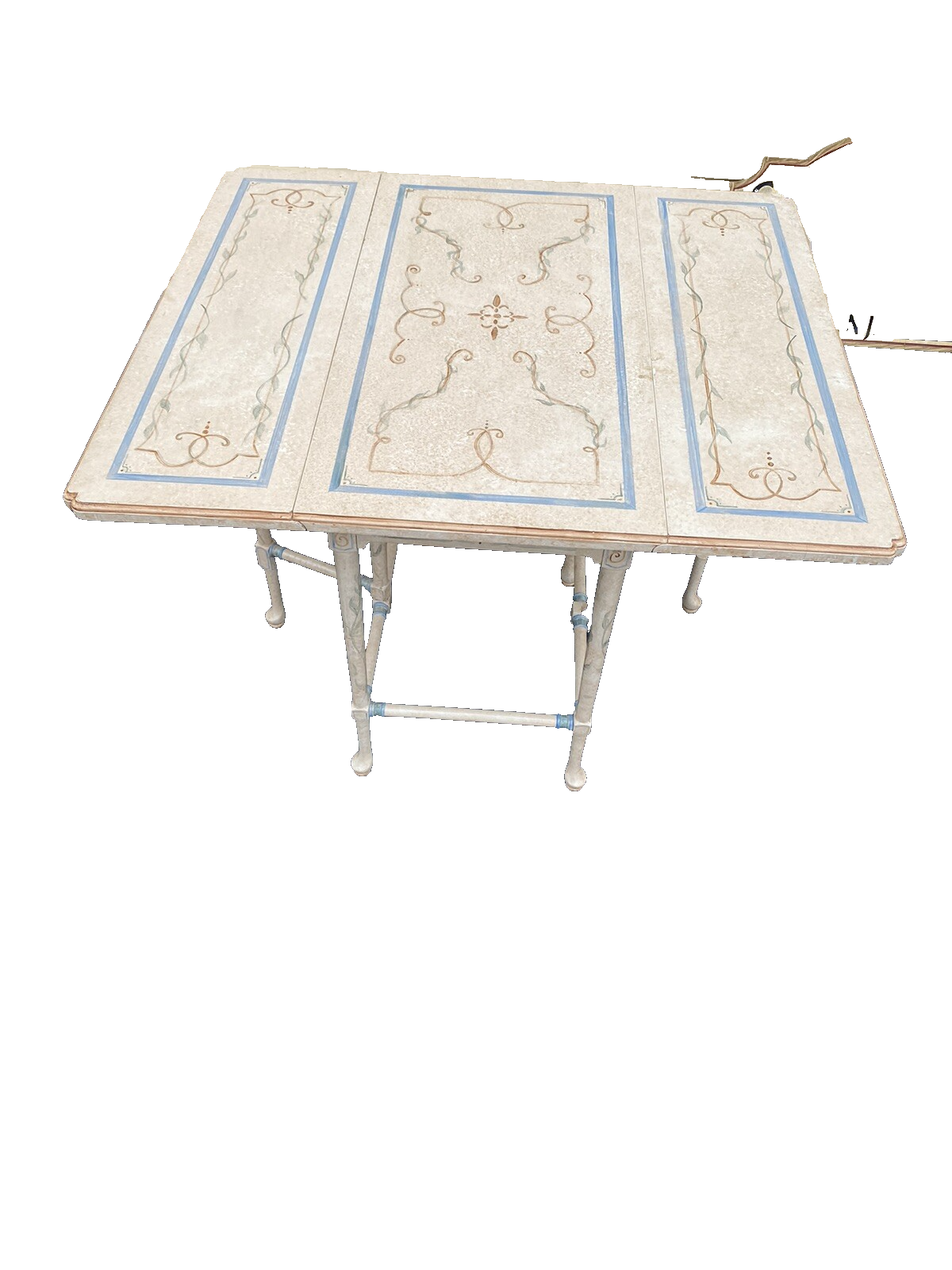 66040 Hand Painted Drop Leaf Coffee / End Table Stand