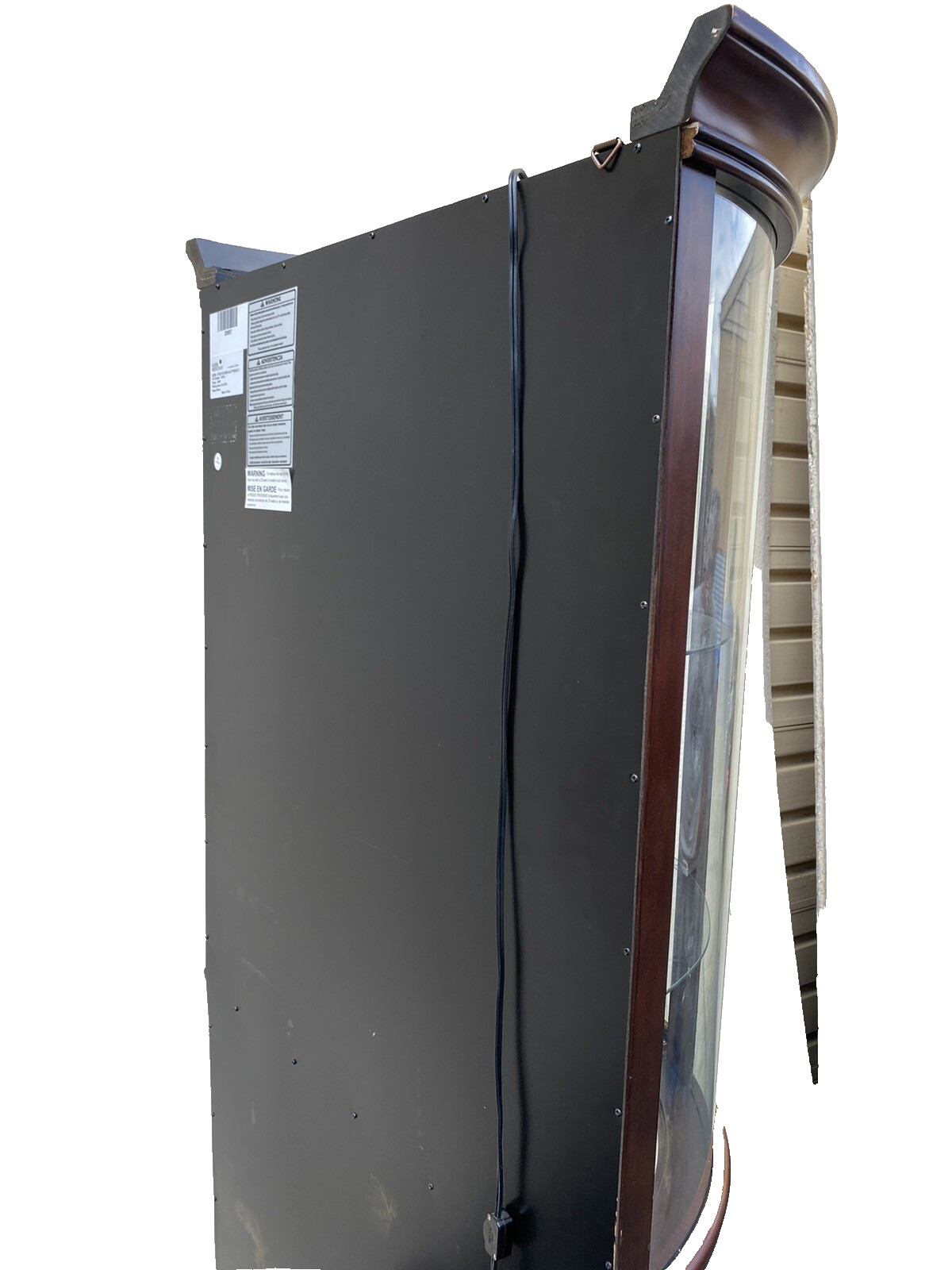 65533  MERIDAN Furnitute Bow Glass Curio Cabinet w/ Plate Glass Shelves