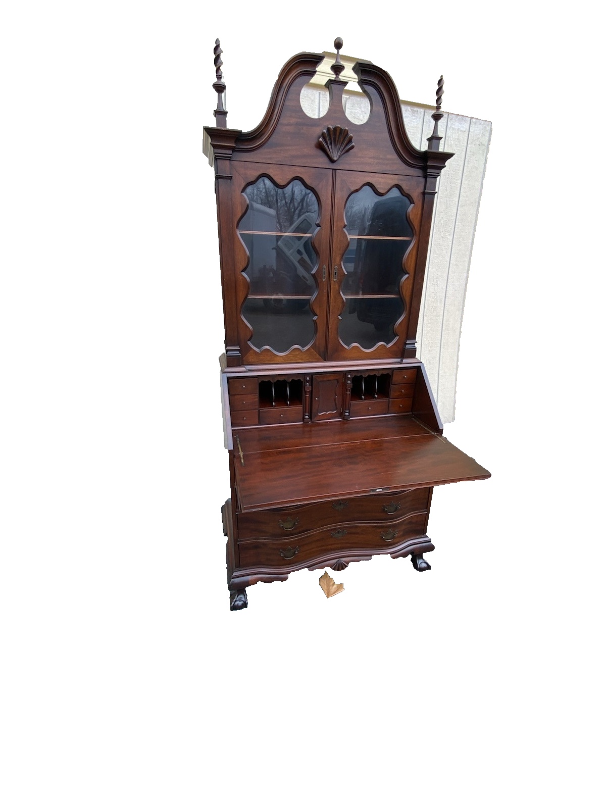 66430 VANLEIGH Furniture Custom Hand Made Secretary Desk w/ Bookcase Top