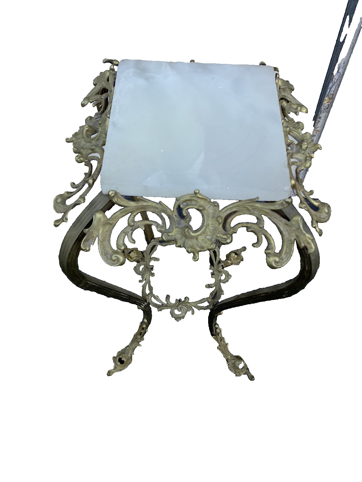 66370 Fancy Victorian Brass and Onyx Stand.