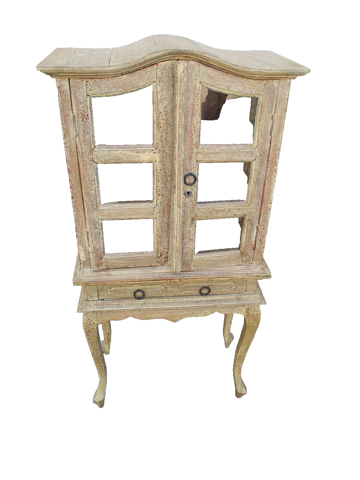 63592 Rustic Primative 2 piece Country Cabinet Curio 