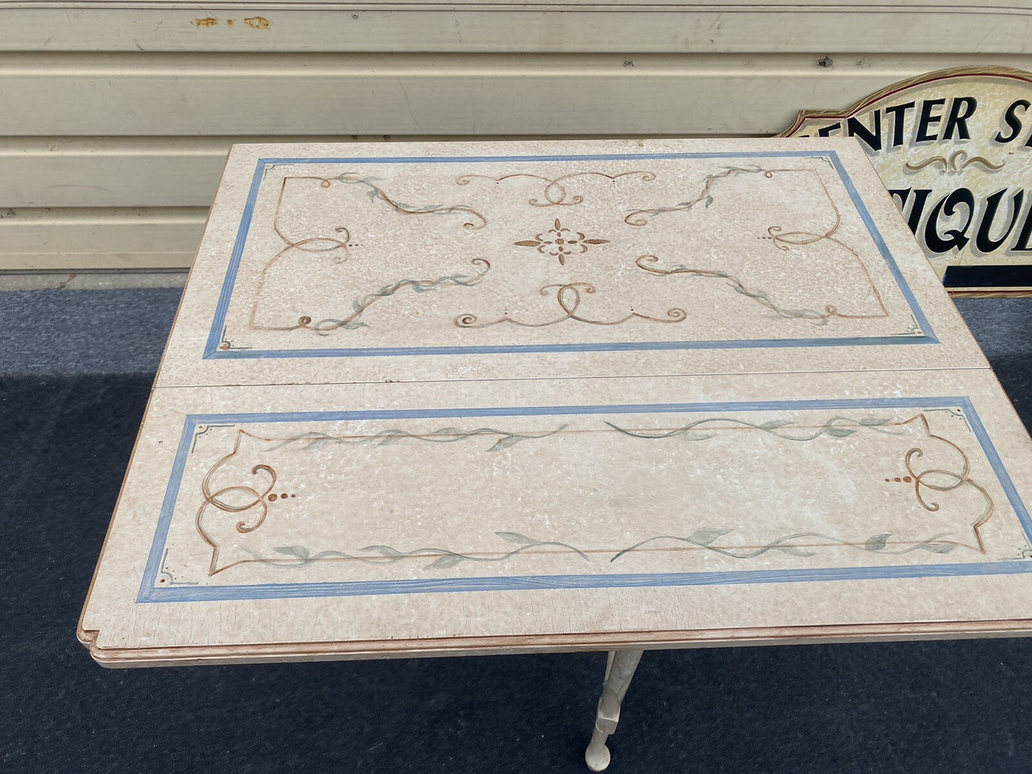 66040 Hand Painted Drop Leaf  Coffee /  End Table Stand