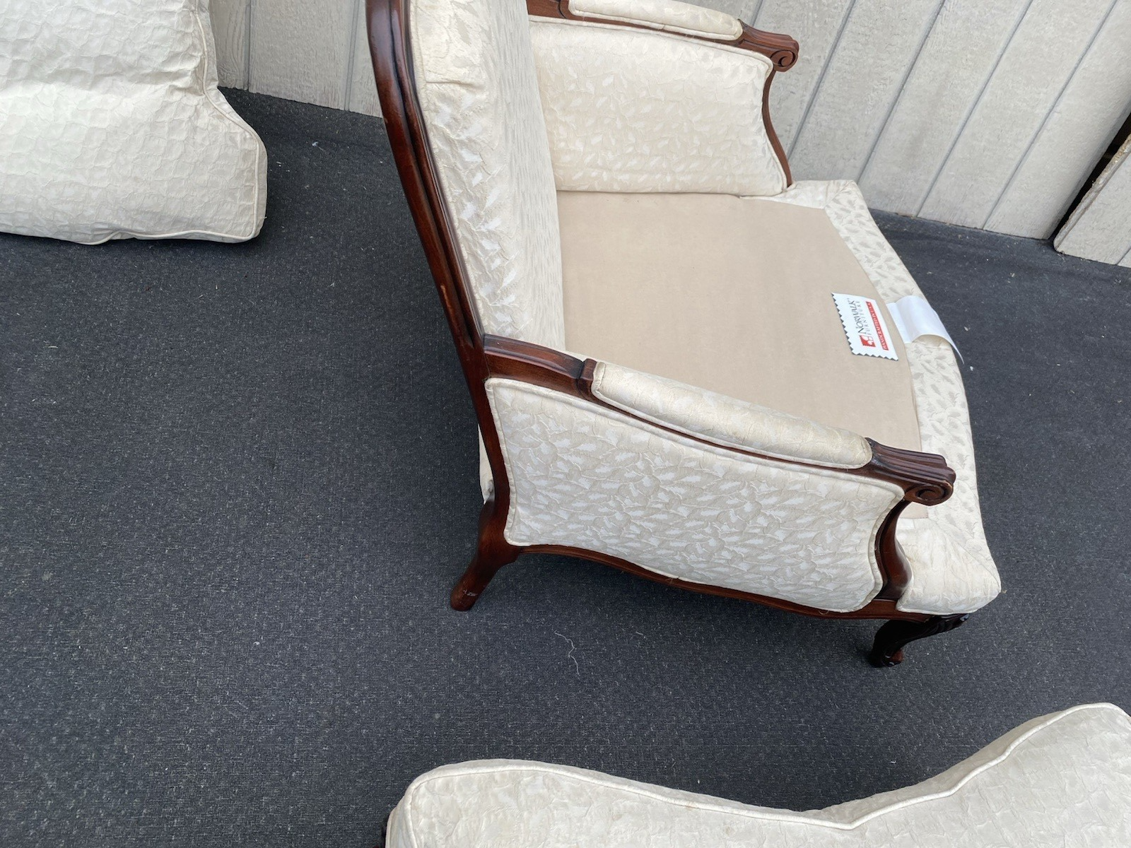 66418 NORWALK Furniture French Country Armchair w/ Ottoman Stool