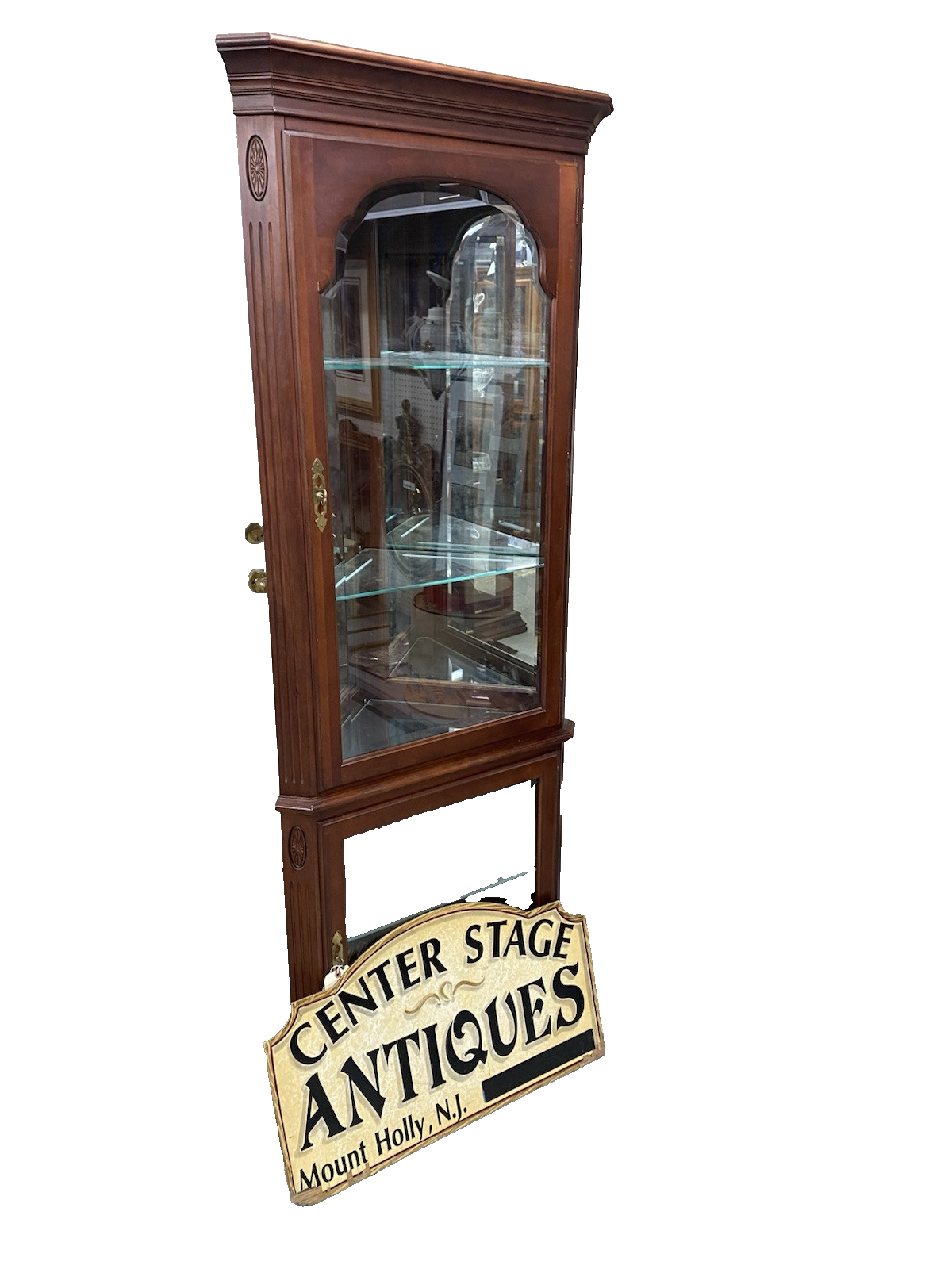 64464 ETHAN ALLEN Mahogany Brittish Classics Corner Cabinet Curio
