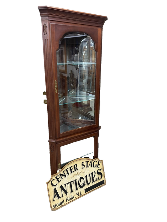 64464 ETHAN ALLEN Mahogany Brittish Classics Corner Cabinet Curio