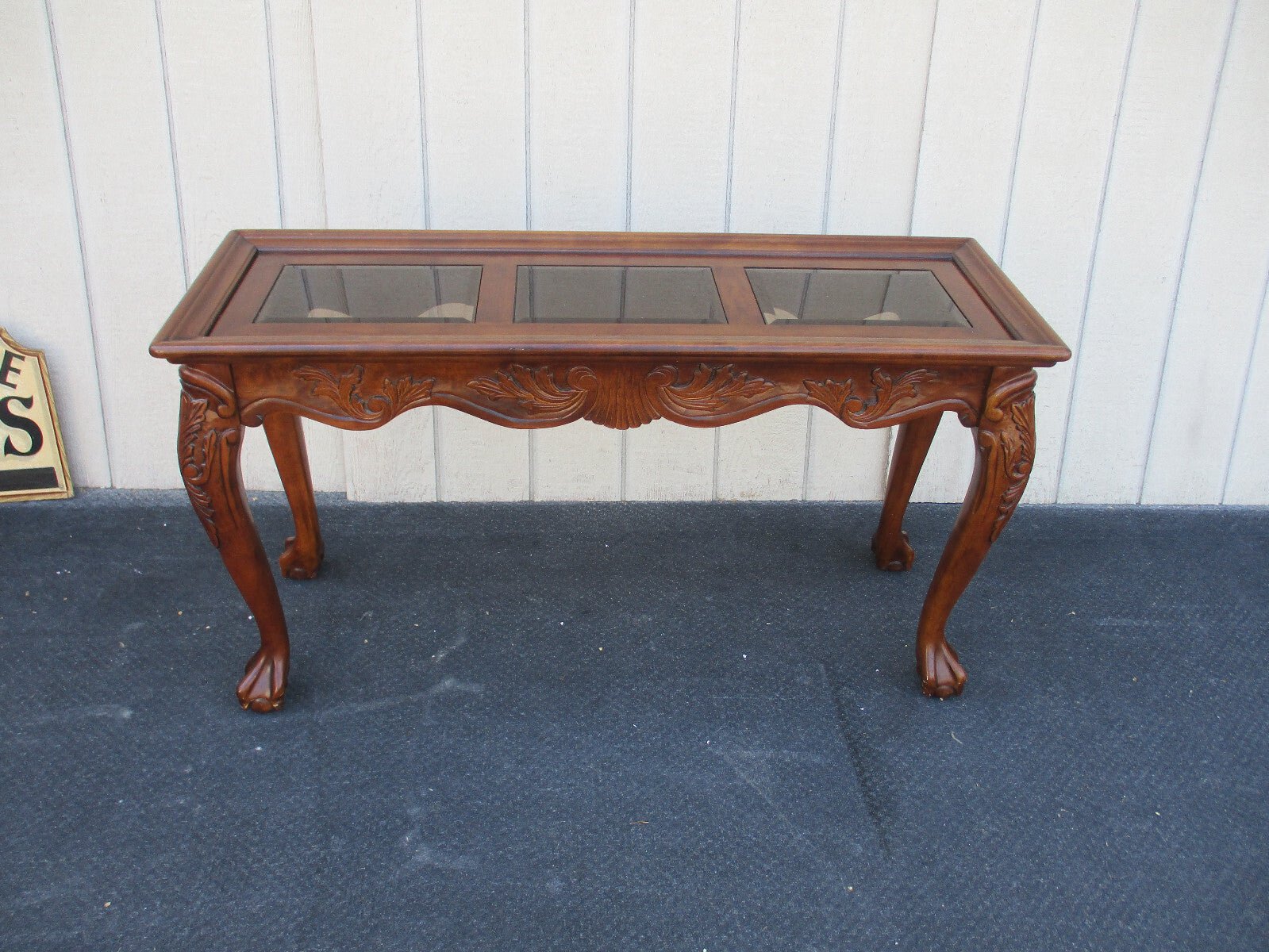 64357 Glass Top Console Hall Table Sideboard