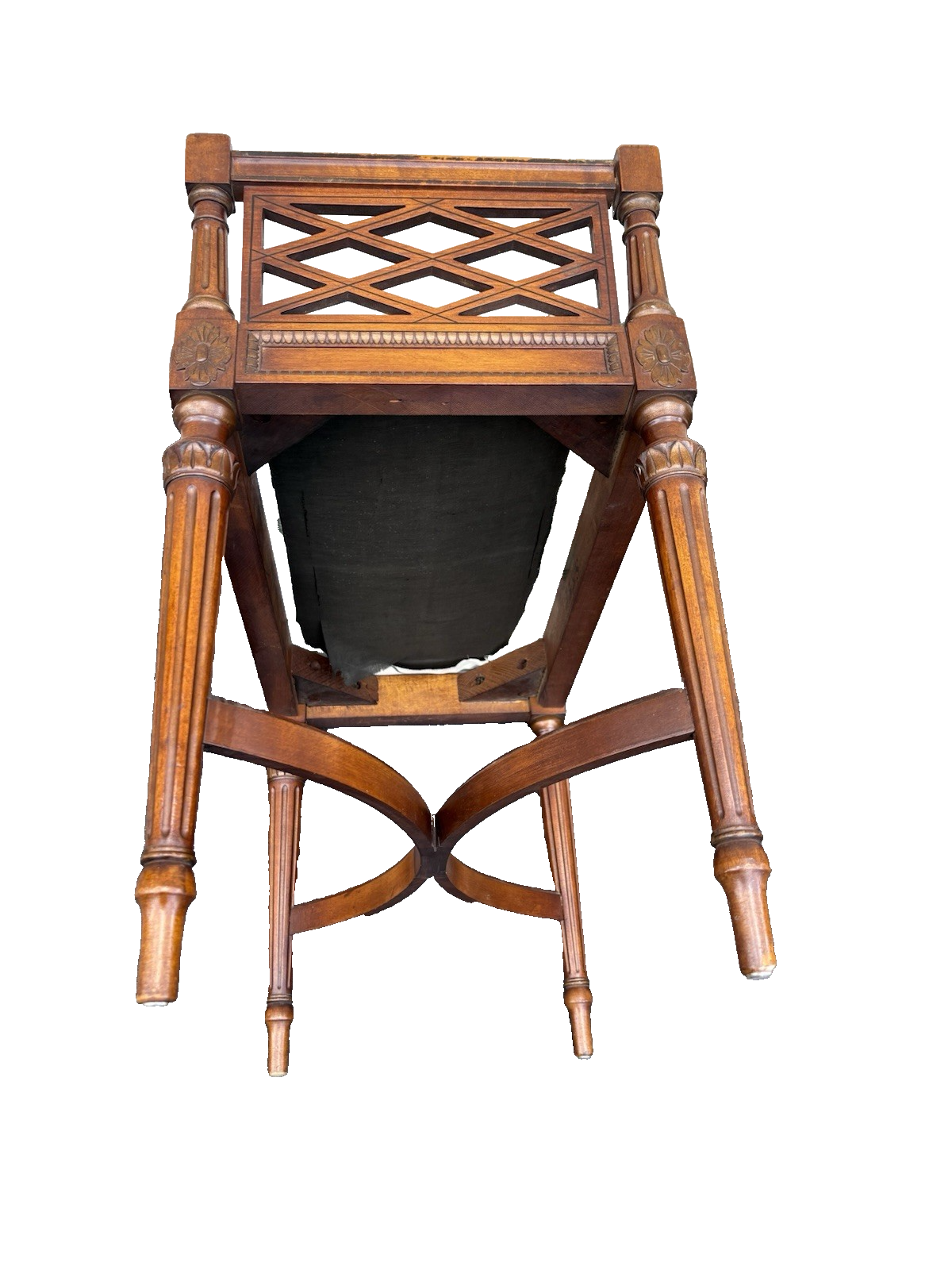 66887   Decorator Mahogany Vanity Bench Stool  XX