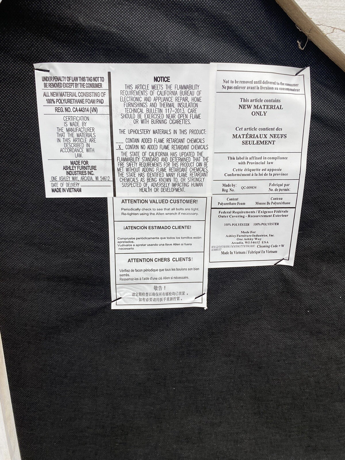 64918 Ashley Furniture Decorator Upholstered Queen Size Headboard Bed