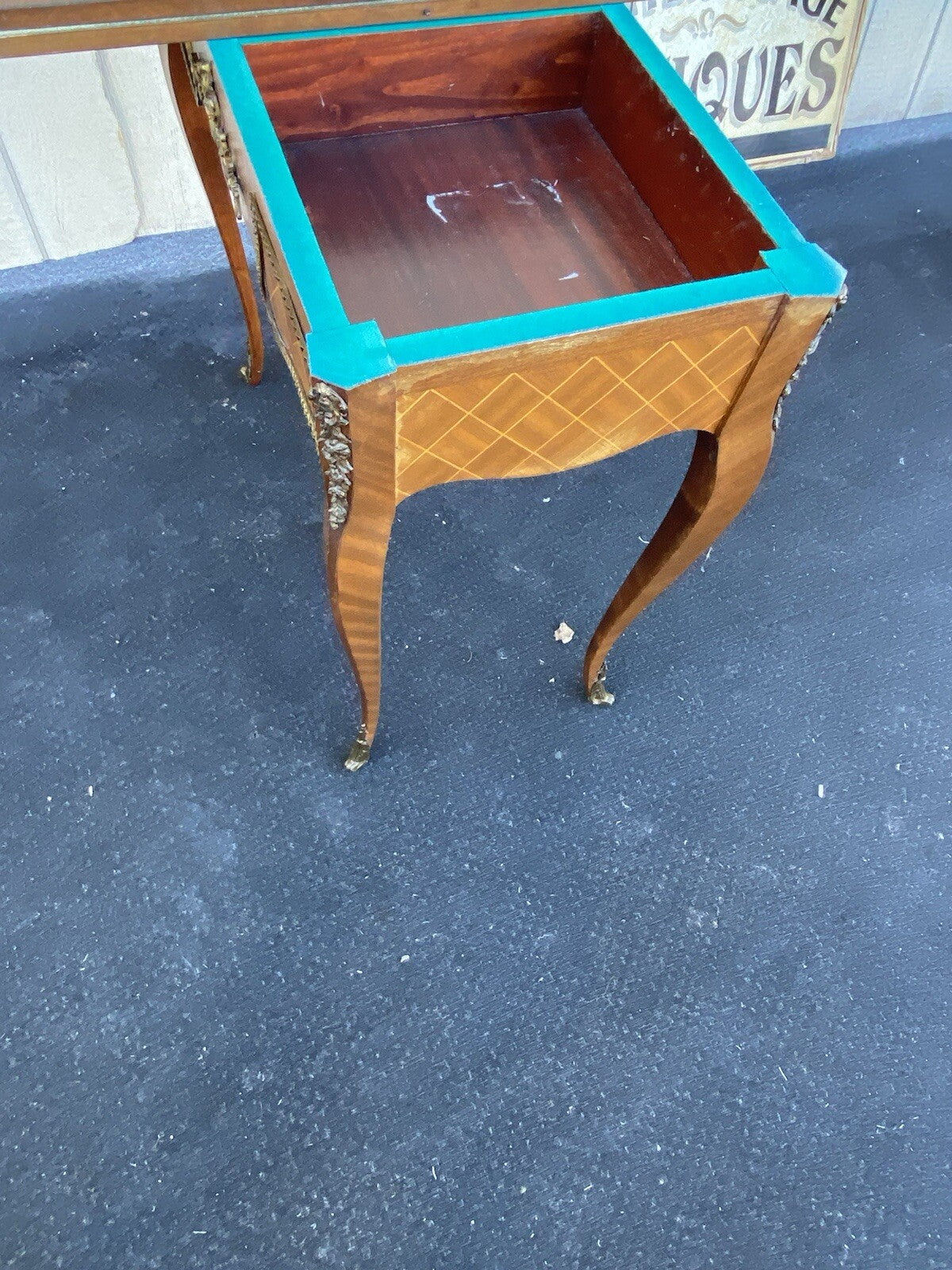 66255 French Country Louis XV Flip Top Game Table Bronze ormalu