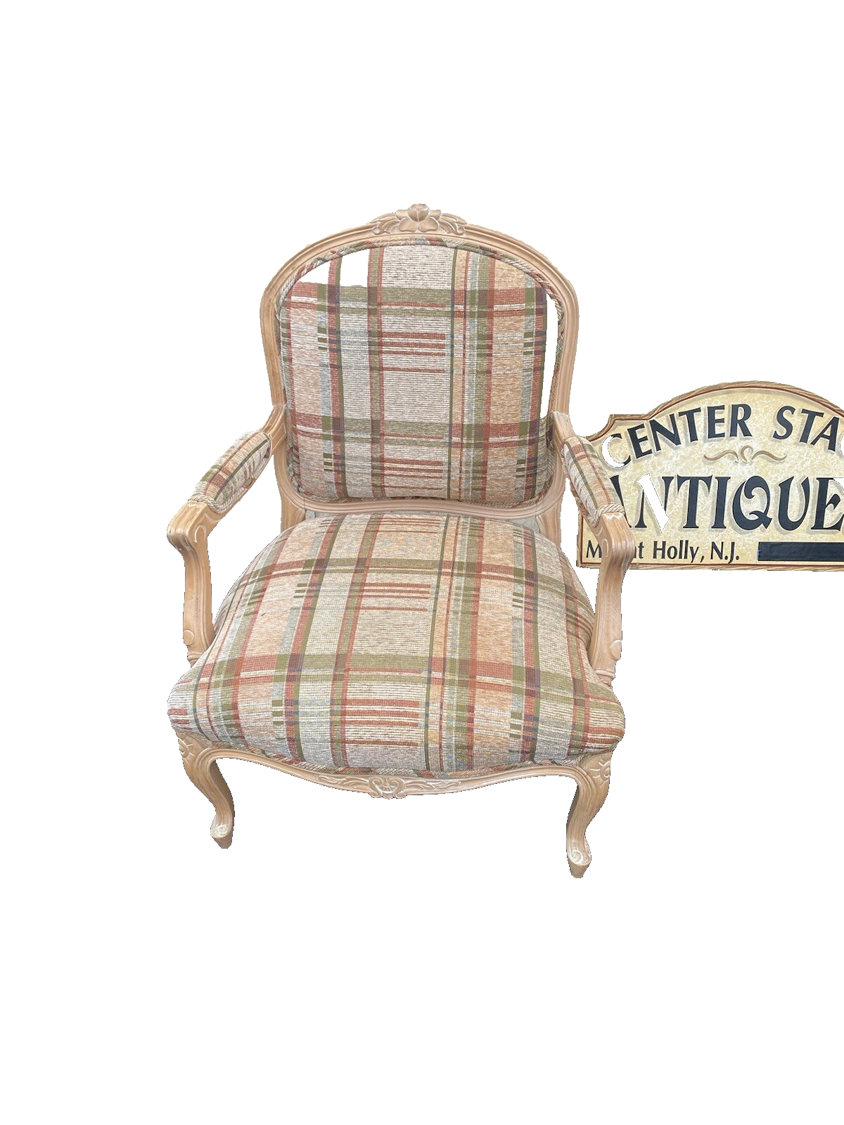 64583 Upholstered French Armchair Bergere Chair With Pillow