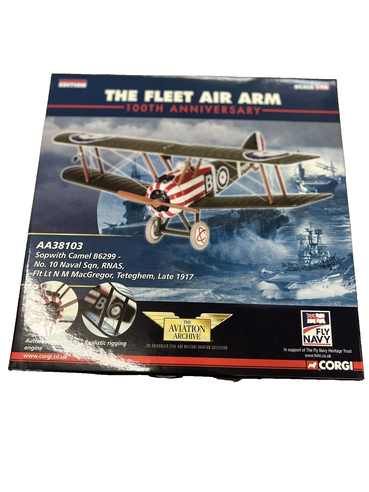 ES201 Corgi AA38103 Ltd Ed Fleet Air Arm No. 10 Naval Sqn, RNAS Plane on Stand