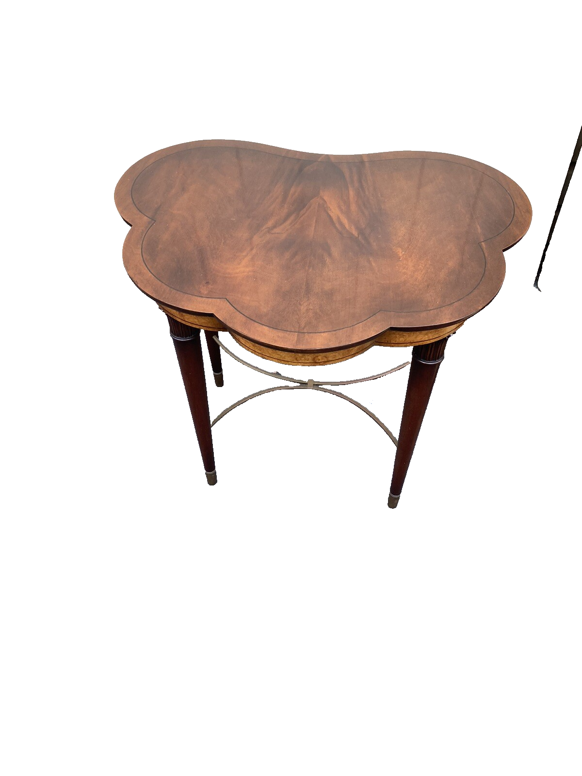 65640 Quality Mahogany Custom Made  Clover Shaped Lamp Table Stand