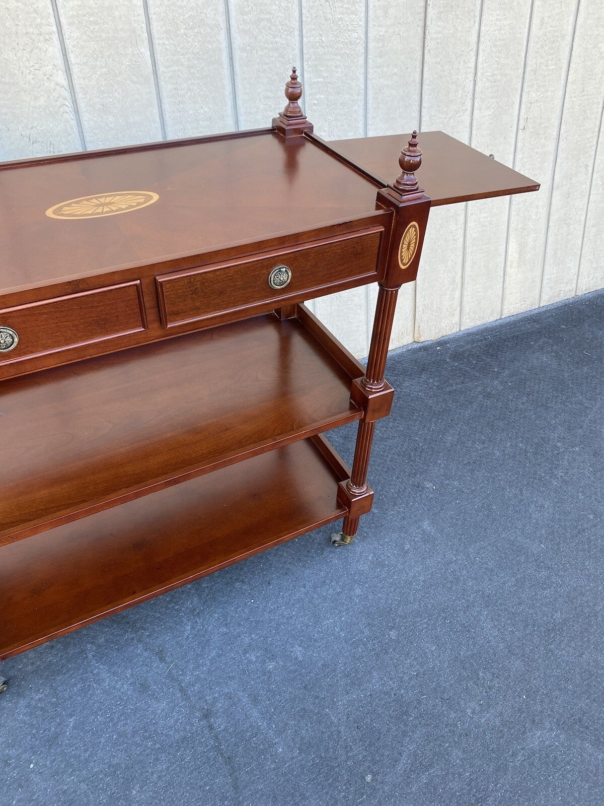 64899   Inlaid BOMBAY Mahogany Sideboard Server Cabinet