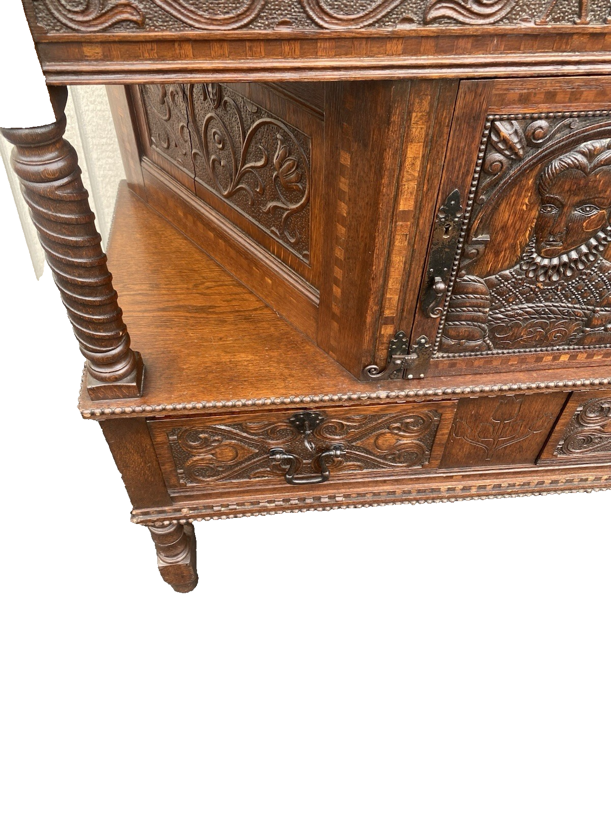 66495 Custom Hand Made Oak Cabinet Sideboard Server Chest